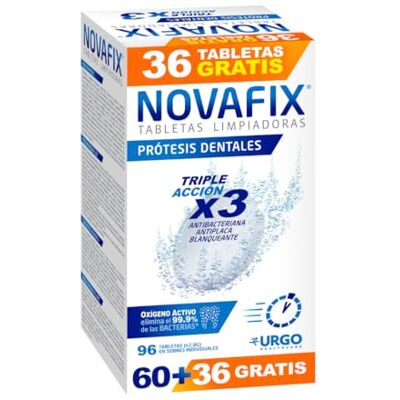 NOVAFIX Tabletki do czyszczenia Triple Action protezy dentystyczne 96 u Do protetyki dentystycznej. Pudełko 96 sztuk Ekonomiczny NOVAFIX Tabletki do czyszczenia Triple Action protezy dentystyczne 96 u Do protetyki dentystycznej. Pudełko 96 sztuk Ekonomiczny
