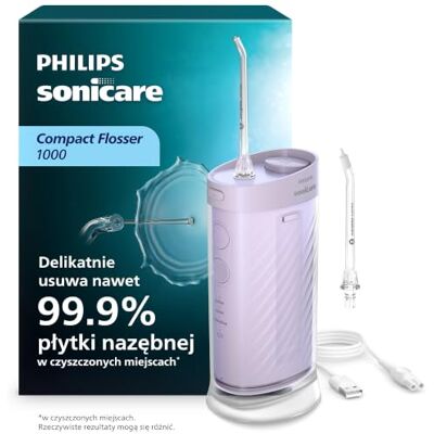 Philips Sonicare Compact Flosser 1000, kompaktowy irygator, pielęgnacja jamy ustnej, 3 tryby irygacji, wodoodporność IPX7, wsparcie dla dziąseł, mobilna konstrukcja, kolor jasnofioletowy, HX3333/23. Philips Sonicare Compact Flosser 1000, kompaktowy irygator, pielęgnacja jamy ustnej, 3 tryby irygacji, wodoodporność IPX7, wsparcie dla dziąseł, mobilna konstrukcja, kolor jasnofioletowy, HX3333/23.
