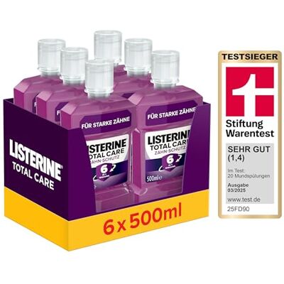 Listerine Total Care ochrona zębów płyn do płukania jamy ustnej przeciwko próchnicy, 6 szt. x 500 ml Listerine Total Care ochrona zębów płyn do płukania jamy ustnej przeciwko próchnicy, 6 szt. x 500 ml