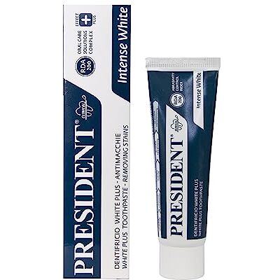 President INTENSYWNA WHITE PLUS WHITE PLUS Zęby natychmiast bielsze. Zwalcza plamy po kawie, tytoniu, herbacie i żółknięciu zębów. RDA 200-30 ml President INTENSYWNA WHITE PLUS WHITE PLUS Zęby natychmiast bielsze. Zwalcza plamy po kawie, tytoniu, herbacie i żółknięciu zębów. RDA 200-30 ml
