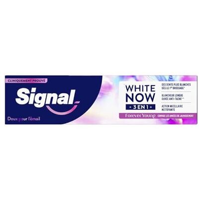 Signal White Now Pasta do zębów 3 w 1 Forever Young Koryguje żółknięcie i wygląd zębów Długotrwała biel zapobiegająca plamom 96% składników naturalnych 75ml Signal White Now Pasta do zębów 3 w 1 Forever Young Koryguje żółknięcie i wygląd zębów Długotrwała biel zapobiegająca plamom 96% składników naturalnych 75ml