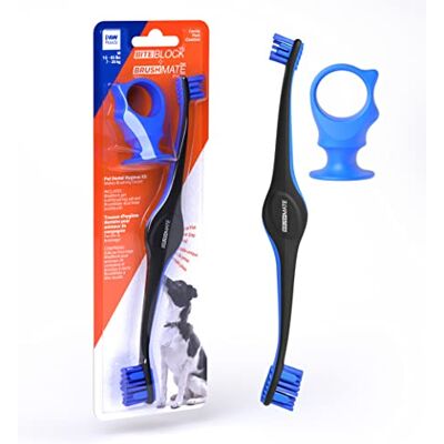 Paw Ready BrushMate Zestaw szczoteczek do zębów i BiteBlock dla psów (średnia, niebieska) Paw Ready BrushMate Zestaw szczoteczek do zębów i BiteBlock dla psów (średnia, niebieska)