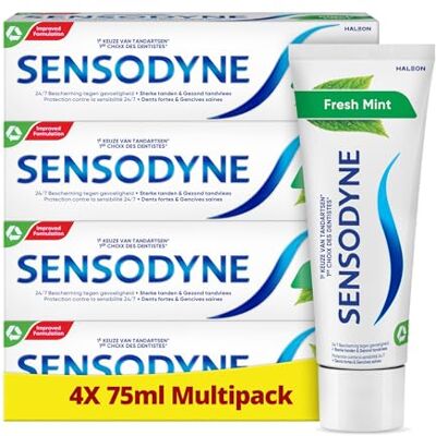 Sensodyne Fresh Mint pasta do zębów, 4 x 75 ml Sensodyne Fresh Mint pasta do zębów, 4 x 75 ml