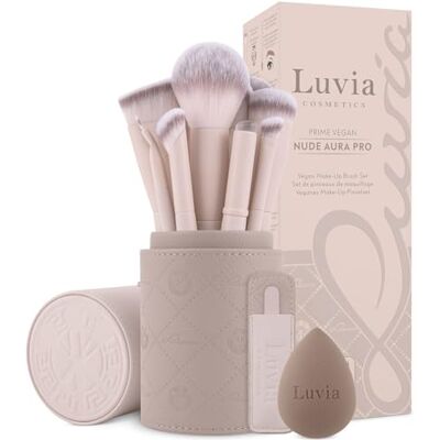 Luvia Cosmetics Luvia Aura Pro zestaw pędzli do makijażu, 19-częściowy zestaw pędzli do twarzy i oczu, z etui, gąbka kosmetyczna i pęseta, profesjonalne pędzle kosmetyczne, wegańskie i wolne od okrucieństwa, cieliste Luvia Cosmetics Luvia Aura Pro zestaw pędzli do makijażu, 19-częściowy zestaw pędzli do twarzy i oczu, z etui, gąbka kosmetyczna i pęseta, profesjonalne pędzle kosmetyczne, wegańskie i wolne od okrucieństwa, cieliste