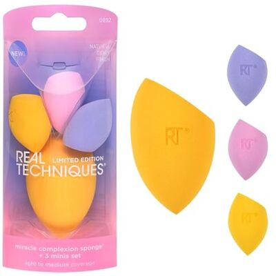 REAL TECHNIQUES Miracle Complexion Sponge + 3 Minis Kit, 4 Piece Set REAL TECHNIQUES Miracle Complexion Sponge + 3 Minis Kit, 4 Piece Set