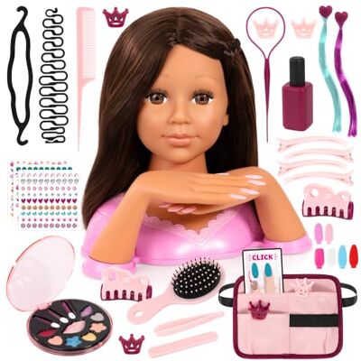 Bayer Charlene Magic Nails glowica do stylizacji o wysokosci z dłońmi i paznokciami, makijaż, akcesoria do włosów, naklejki, 27 cm Bayer Charlene Magic Nails glowica do stylizacji o wysokosci z dłońmi i paznokciami, makijaż, akcesoria do włosów, naklejki, 27 cm