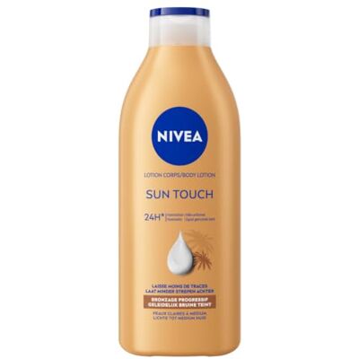 NIVEA Sun Touch Balsam do ciała, opalona cera, nawilżający balsam, miłorzębu biloba i pestek winogron, opalanie bez słońca, pielęgnacja ciała, 400 ml NIVEA Sun Touch Balsam do ciała, opalona cera, nawilżający balsam, miłorzębu biloba i pestek winogron, opalanie bez słońca, pielęgnacja ciała, 400 ml