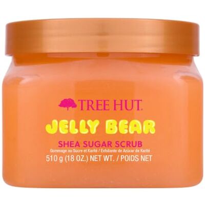 Tree Hut Jelly Bear Shea Sugar Scrub, złuszczający, nawilżający i nawilżający peeling do ciała z masłem shea i odżywczymi olejkami eterycznymi, gładka i zmiękczona skóra, 500 ml Tree Hut Jelly Bear Shea Sugar Scrub, złuszczający, nawilżający i nawilżający peeling do ciała z masłem shea i odżywczymi olejkami eterycznymi, gładka i zmiękczona skóra, 500 ml