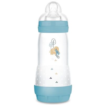 MAM Butelka dla dzieci Easy Start od 4+ miesięcy, 320 ml ze strumieniem 3 do 4+ miesięcy, silikonowy smoczek SkinSoft, Bio-okrągły, zielony MAM Butelka dla dzieci Easy Start od 4+ miesięcy, 320 ml ze strumieniem 3 do 4+ miesięcy, silikonowy smoczek SkinSoft, Bio-okrągły, zielony