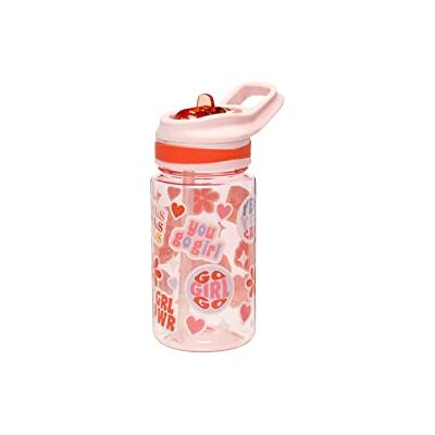 Pearhead Girl Power Kids butelka na wodę do szkoły, odporna na rozlanie, z tritanu, 35 ml, bez BPA i nadaje się do mycia w zmywarce, na podróż i do uprawiania sportu, akcesoria szkolne, różowa Pearhead Girl Power Kids butelka na wodę do szkoły, odporna na rozlanie, z tritanu, 35 ml, bez BPA i nadaje się do mycia w zmywarce, na podróż i do uprawiania sportu, akcesoria szkolne, różowa