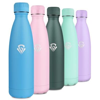 KollyKolla Butelka termiczna 500 ml, butelka na wodę ze stali nierdzewnej, bez BPA, wielokrotnego użytku, izolowana podwójna ścianka, odporna na kapanie, butelka do szkoły, biura, podróży, dla dzieci, na KollyKolla Butelka termiczna 500 ml, butelka na wodę ze stali nierdzewnej, bez BPA, wielokrotnego użytku, izolowana podwójna ścianka, odporna na kapanie, butelka do szkoły, biura, podróży, dla dzieci, na