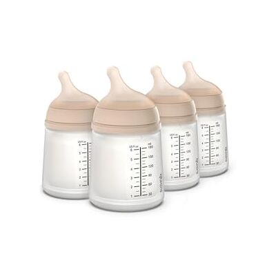 SUAVINEX , Butelka antykolkowa Zero, silikonowy karmik o regulowanym przepływie (A), + 0 miesięcy i noworodków, idealny do karmienia piersią, mleka matki, mleka matki, 180 ml, Light SUAVINEX , Butelka antykolkowa Zero, silikonowy karmik o regulowanym przepływie (A), + 0 miesięcy i noworodków, idealny do karmienia piersią, mleka matki, mleka matki, 180 ml, Light
