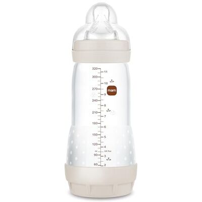 MAM Butelka dla dzieci Easy Start 4+ miesiące, 320 ml ze strumieniem 3 do 4+ miesięcy, silikonowy smoczek SkinSoft, Bio-okrągła, neutralna MAM Butelka dla dzieci Easy Start 4+ miesiące, 320 ml ze strumieniem 3 do 4+ miesięcy, silikonowy smoczek SkinSoft, Bio-okrągła, neutralna