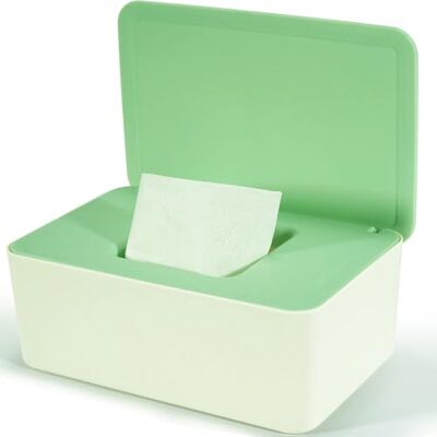 Cheerhom Pudełko na wilgotne chusteczki dla niemowląt, pudełko na wilgotny papier toaletowy, pudełko na wilgotne chusteczki zielone, pudełko do przechowywania chusteczek z pokrywką, do domu i biura Cheerhom Pudełko na wilgotne chusteczki dla niemowląt, pudełko na wilgotny papier toaletowy, pudełko na wilgotne chusteczki zielone, pudełko do przechowywania chusteczek z pokrywką, do domu i biura