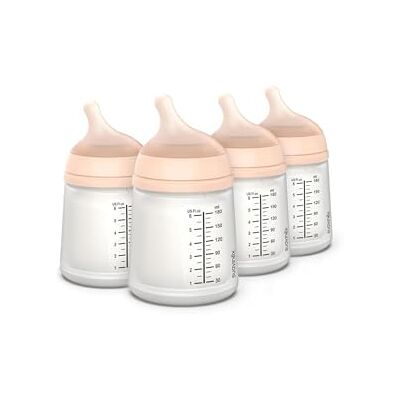 SUAVINEX , Zestaw 4 butelek antykolycznych Zero Zero, silikonowy smoczek z możliwością adaptacji przepływu (A), + 0 miesięcy i niemowląt, idealny do karmienia piersią, mleka matki i formuły, 180 ml SUAVINEX , Zestaw 4 butelek antykolycznych Zero Zero, silikonowy smoczek z możliwością adaptacji przepływu (A), + 0 miesięcy i niemowląt, idealny do karmienia piersią, mleka matki i formuły, 180 ml