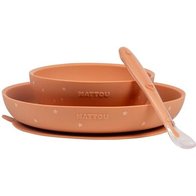 Zestaw naczyń dla dzieci Nattou - Terracotta Zestaw naczyń dla dzieci Nattou - Terracotta
