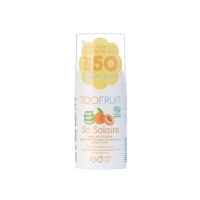 TOO FRUIT TOOFRUIT- So Solar My Solar Mleko SPF50 Organiczne mleko słoneczne dla dzieci, morela i aloes wysoka ochrona przeciwsłoneczna UVA/UVB PA+++, wodoodporne, certyfikat organiczny, 30 ml TOO FRUIT TOOFRUIT- So Solar My Solar Mleko SPF50 Organiczne mleko słoneczne dla dzieci, morela i aloes wysoka ochrona przeciwsłoneczna UVA/UVB PA+++, wodoodporne, certyfikat organiczny, 30 ml