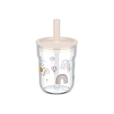 Mepal Kubek dla dzieci ze słomką Mio od 9 miesięcy nadaje się do mycia w zmywarce nie zawiera BPA 250 ml Sunshine & Rainbow Mepal Kubek dla dzieci ze słomką Mio od 9 miesięcy nadaje się do mycia w zmywarce nie zawiera BPA 250 ml Sunshine & Rainbow