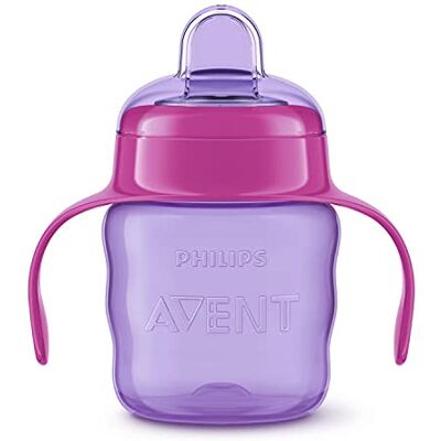 AVENT Philips Kubek z wylewką Easy Sip Miękka wylewka Łatwa do picia Nadaje się od 6 m+ Pomieści 200 ml Możliwość mycia w zmywarce Bez BPA Fioletowy/Różowy SCF551/03 AVENT Philips Kubek z wylewką Easy Sip Miękka wylewka Łatwa do picia Nadaje się od 6 m+ Pomieści 200 ml Możliwość mycia w zmywarce Bez BPA Fioletowy/Różowy SCF551/03