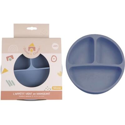 DORON & CHARLIE Talerz z Przyssawką Posiłek Dziecka 056701 Niebieski Silikon 3 Przedziały Kompatybilny z Mikrofalówką Pralka Łatwy do Czyszczenia Ergonomiczny Od 4 miesiąca DORON & CHARLIE Talerz z Przyssawką Posiłek Dziecka 056701 Niebieski Silikon 3 Przedziały Kompatybilny z Mikrofalówką Pralka Łatwy do Czyszczenia Ergonomiczny Od 4 miesiąca
