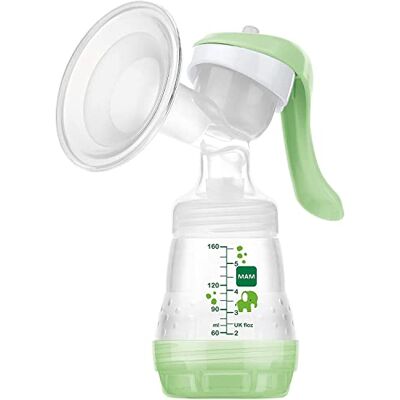 MAM Manual Breast Pump, Soft Silicone Breast Pump with 'One Size Fits All' Funnel, Baby Feeding, Newborn Essentials, (Designs May Vary) MAM Manual Breast Pump, Soft Silicone Breast Pump with 'One Size Fits All' Funnel, Baby Feeding, Newborn Essentials, (Designs May Vary)