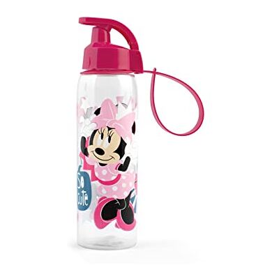 Lulabi Minnie Icon Plastikowa butelka Bimba, Lt 0,5, butelka z hakiem, wielokrotnego użytku, praktyczna i comoda, Licencja Disneya, Wielobarwny, 0,5 l Lulabi Minnie Icon Plastikowa butelka Bimba, Lt 0,5, butelka z hakiem, wielokrotnego użytku, praktyczna i comoda, Licencja Disneya, Wielobarwny, 0,5 l