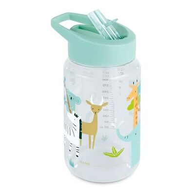 Miniland Butelka dziecięca Tritan Kiddie Bottle 450 ml, butelka na wodę dla niemowląt ze słomką i ergonomicznym uchwytem, nadaje się do mycia w zmywarce (dżungla) Miniland Butelka dziecięca Tritan Kiddie Bottle 450 ml, butelka na wodę dla niemowląt ze słomką i ergonomicznym uchwytem, nadaje się do mycia w zmywarce (dżungla)