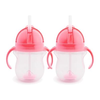 Munchkin Click Lock Tip & Sip Zestaw z Rureczką, Kubki do Picia dla Niemowląt z Rurką, Wolne od BPA, Lekka Kubek, Można Myć w Zmywarce, Kubek z Rureczką, Butelki 7Oz/207ml, 2 Sztuki, Różowy Munchkin Click Lock Tip & Sip Zestaw z Rureczką, Kubki do Picia dla Niemowląt z Rurką, Wolne od BPA, Lekka Kubek, Można Myć w Zmywarce, Kubek z Rureczką, Butelki 7Oz/207ml, 2 Sztuki, Różowy