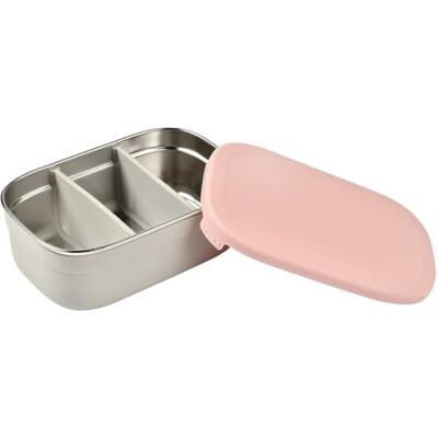 Béaba Pudełko śniadaniowe dla dzieci, pudełko na lunch/lunch, pudełko ze stali nierdzewnej, Bento, przegrody, pokrowiec silikonowy, 760 ml, aksamitny szary/pudrowy róż Béaba Pudełko śniadaniowe dla dzieci, pudełko na lunch/lunch, pudełko ze stali nierdzewnej, Bento, przegrody, pokrowiec silikonowy, 760 ml, aksamitny szary/pudrowy róż