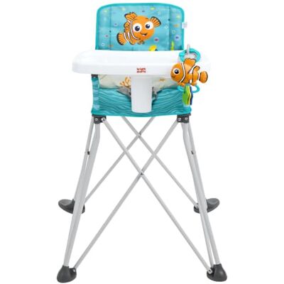 Bright Starts , Przenośne wysokie krzesło Pop 'n Dine Disney Baby Findet Nemo, z zabawką z przyssawką, kompaktowe, składane, zajmuje mało miejsca, do wewnątrz i na zewnątrz, od 6 miesięcy Bright Starts , Przenośne wysokie krzesło Pop 'n Dine Disney Baby Findet Nemo, z zabawką z przyssawką, kompaktowe, składane, zajmuje mało miejsca, do wewnątrz i na zewnątrz, od 6 miesięcy