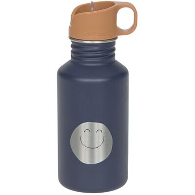 Lässig Butelka do picia ze stali nierdzewnej, nie zawiera BPA, 500 ml, do przedszkola, szczelna, ze sportowym zamknięciem do picia/butelka ze stali nierdzewnej, Little Gang Smile Navy Lässig Butelka do picia ze stali nierdzewnej, nie zawiera BPA, 500 ml, do przedszkola, szczelna, ze sportowym zamknięciem do picia/butelka ze stali nierdzewnej, Little Gang Smile Navy