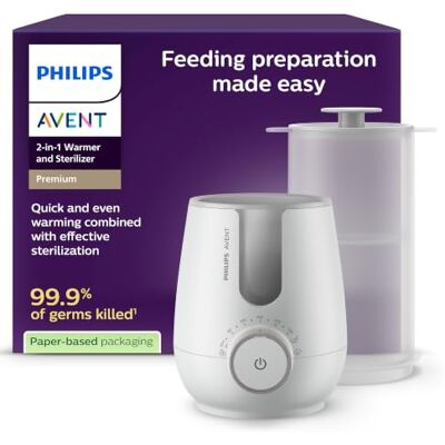 AVENT Philips Premium podgrzewacz do butelek i sterylizator 2 w 1 w szpitalu, z inteligentnym czujnikiem temperatury, SCF359/00 AVENT Philips Premium podgrzewacz do butelek i sterylizator 2 w 1 w szpitalu, z inteligentnym czujnikiem temperatury, SCF359/00