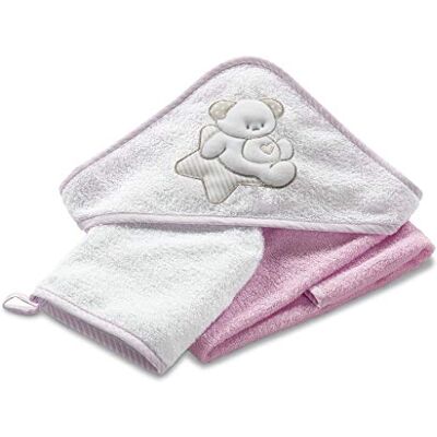 Italbaby Asciaugamano szlafrok kąpielowy z kapturem frotte 75 x 75 Sweet Rosa 350 g Italbaby Asciaugamano szlafrok kąpielowy z kapturem frotte 75 x 75 Sweet Rosa 350 g