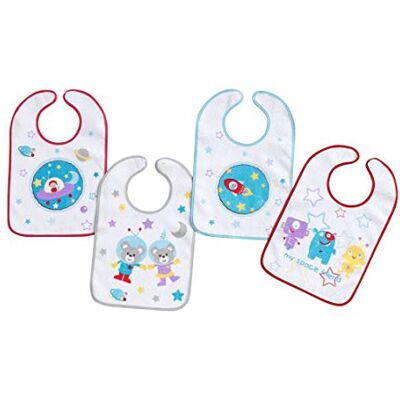 Fartuszek dla niemowląt - Terry wodoodporny plastik Velcro - 25x40 cm Fartuszek dla niemowląt - Terry wodoodporny plastik Velcro - 25x40 cm