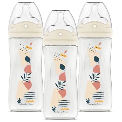 Dodie Zestaw 3 butelek wielorzędowych, antykolkowych, 330 ml, terakota Dodie Zestaw 3 butelek wielorzędowych, antykolkowych, 330 ml, terakota