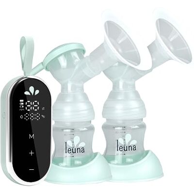 Leuna Comfort podwójna elektryczna pompa do piersi, przenośna podwójna pompa do mleka karmiącego z 4 rozmiarami kołnierzy, lustrzany ekran dotykowy LED, 3 pozycje i 12 poziomów, ochrona przed Leuna Comfort podwójna elektryczna pompa do piersi, przenośna podwójna pompa do mleka karmiącego z 4 rozmiarami kołnierzy, lustrzany ekran dotykowy LED, 3 pozycje i 12 poziomów, ochrona przed
