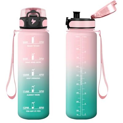VK-TY-SDZYG-1000ML-JB-Pink-Cyan Vikastar , 500 ml / 1000 ml / 1500 ml Butelka ze słomką, bez BPA, dla obu płci dla dzieci, różowa i turkusowa, 1000 ml VK-TY-SDZYG-1000ML-JB-Pink-Cyan Vikastar , 500 ml / 1000 ml / 1500 ml Butelka ze słomką, bez BPA, dla obu płci dla dzieci, różowa i turkusowa, 1000 ml