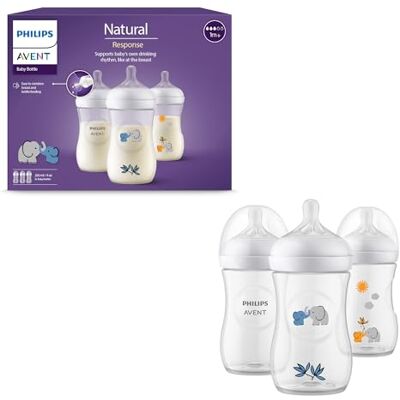 Philips Avent Natural Response zestaw upominkowy 3 butelki Natural Response 260 ml z smoczkiem T3 (1 miesiąc i więcej) (model SCY903/63) Philips Avent Natural Response zestaw upominkowy 3 butelki Natural Response 260 ml z smoczkiem T3 (1 miesiąc i więcej) (model SCY903/63)