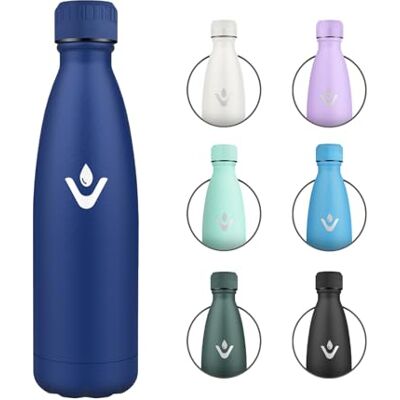 KollyKolla Butelka termiczna 500 ml, butelka na wodę ze stali nierdzewnej, podwójna ścianka termokurczliwa, bez BPA, wielokrotnego użytku, bez kapania, butelka dla dzieci, do szkoły, biura, sportu, na siłownię KollyKolla Butelka termiczna 500 ml, butelka na wodę ze stali nierdzewnej, podwójna ścianka termokurczliwa, bez BPA, wielokrotnego użytku, bez kapania, butelka dla dzieci, do szkoły, biura, sportu, na siłownię