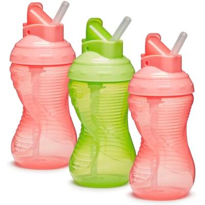 Munchkin Mighty Grip Kubki ze słomką Kubek treningowy dla dzieci Nie zawiera BPA Przeciekający Odporny na wyciek Kubek od odstawienia od 12 miesięcy 3 sztuki Różowy i zielony Munchkin Mighty Grip Kubki ze słomką Kubek treningowy dla dzieci Nie zawiera BPA Przeciekający Odporny na wyciek Kubek od odstawienia od 12 miesięcy 3 sztuki Różowy i zielony
