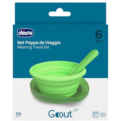 Chicco Zestaw podróżny dla dzieci, składany silikonowy spodek 250 ml, praktyczna łyżka, kompaktowa obudowa, idealna w podróży, przenośny zestaw dla niemowląt, wygodny i łatwy do przenoszenia, 6 Chicco Zestaw podróżny dla dzieci, składany silikonowy spodek 250 ml, praktyczna łyżka, kompaktowa obudowa, idealna w podróży, przenośny zestaw dla niemowląt, wygodny i łatwy do przenoszenia, 6