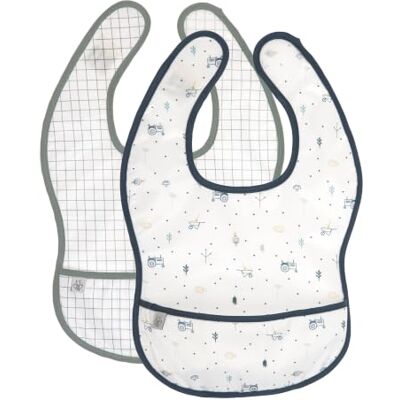 Lässig 2-częściowy zestaw śliniaków z ochroną przed wodą/EVA Bib Garden Explorer Traktor Lässig 2-częściowy zestaw śliniaków z ochroną przed wodą/EVA Bib Garden Explorer Traktor