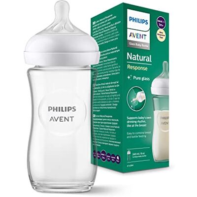 Philips Avent Natural Response szklana butelka do karmienia 240 ml bez BPA dla noworodków od 3-6 months (model SCY933/01) Philips Avent Natural Response szklana butelka do karmienia 240 ml bez BPA dla noworodków od 3-6 months (model SCY933/01)