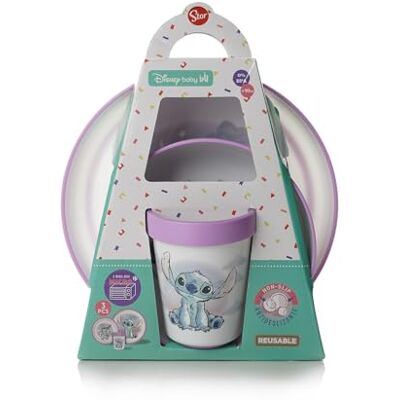 Stor DISNEY BABY Lilo & Stitch Kompletne pudełko na posiłki Lilo i Stitch Naczynia antypoślizgowe kompatybilne z kuchenką mikrofalową idealne dla dzieci od 10 miesięcy Stor DISNEY BABY Lilo & Stitch Kompletne pudełko na posiłki Lilo i Stitch Naczynia antypoślizgowe kompatybilne z kuchenką mikrofalową idealne dla dzieci od 10 miesięcy
