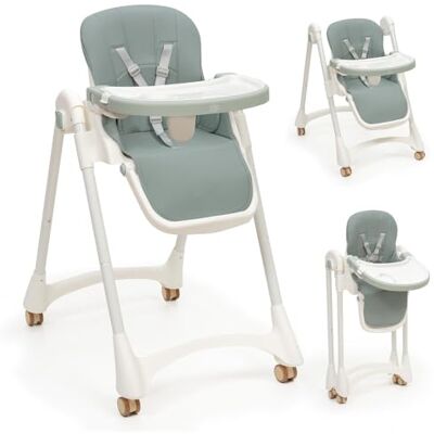 Interbaby Krzesełko do karmienia dziecka w wieku od 6 do 36 miesięcy, maksymalne 20 kg, aluminium, 3-stopniowa regulacja oparcia, regulowane nogi i taca, pas bezpieczeństwa Interbaby Krzesełko do karmienia dziecka w wieku od 6 do 36 miesięcy, maksymalne 20 kg, aluminium, 3-stopniowa regulacja oparcia, regulowane nogi i taca, pas bezpieczeństwa