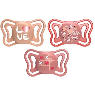 Chicco PhysioForma Light, smoczek dla niemowląt z silikonowym smoczkiem 16-36 miesięcy, lekki i oddychający, ergonomiczny kształt, wspomaga fizjologiczny oddech i zdrowy rozwój ust, różowy, 2 sztuki Chicco PhysioForma Light, smoczek dla niemowląt z silikonowym smoczkiem 16-36 miesięcy, lekki i oddychający, ergonomiczny kształt, wspomaga fizjologiczny oddech i zdrowy rozwój ust, różowy, 2 sztuki