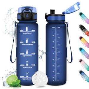 KollyKolla Butelka na wodę 1 l, , wielokrotnego użytku, odporna na wycieki, sportowa, z filtrem, motywacyjnym wskaźnikiem czasu, BPA-free, 1000 ml, tworzywo sztuczne, do sportu, siłowni, szkoły, roweru KollyKolla Butelka na wodę 1 l, , wielokrotnego użytku, odporna na wycieki, sportowa, z filtrem, motywacyjnym wskaźnikiem czasu, BPA-free, 1000 ml, tworzywo sztuczne, do sportu, siłowni, szkoły, roweru