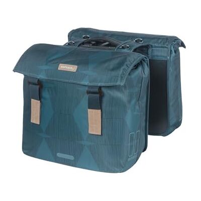 Basil Elegance podwójna torba MIK 40-49 l, niebieska, wodoodporna, z materiałów pochodzących z recyklingu, w zestawie zamykana płytka adaptera MIK, idealna na co dzień i na zakupy Basil Elegance podwójna torba MIK 40-49 l, niebieska, wodoodporna, z materiałów pochodzących z recyklingu, w zestawie zamykana płytka adaptera MIK, idealna na co dzień i na zakupy