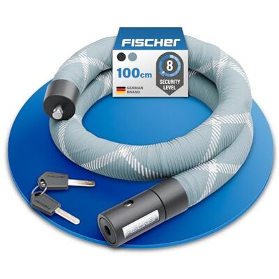 Fischer PROTEC SK100 zapięcie łańcuchowe do roweru, z 2 kluczami, do rowerów i rowerów elektrycznych, z odblaskowymi nićmi dla większego bezpieczeństwa w ciemności, zielony, długość: 100 cm Fischer PROTEC SK100 zapięcie łańcuchowe do roweru, z 2 kluczami, do rowerów i rowerów elektrycznych, z odblaskowymi nićmi dla większego bezpieczeństwa w ciemności, zielony, długość: 100 cm
