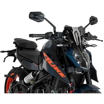 Puig 21997J sportowa szyba przednia nowej generacji – sportowy design i ochrona aerodynamiczna dla KTM 125 DUKE i KTM 390 DUKE 2024-2025, czarna matowa Puig 21997J sportowa szyba przednia nowej generacji – sportowy design i ochrona aerodynamiczna dla KTM 125 DUKE i KTM 390 DUKE 2024-2025, czarna matowa